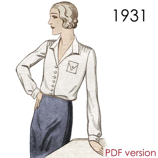 1931 Blouse. Bust 114 cm (45"). PDF