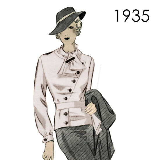 1935 Blouse. Bust 108 cm (42.5")