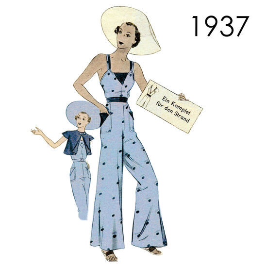 1937 Beach Pyjama. Bust 102 cm (40")