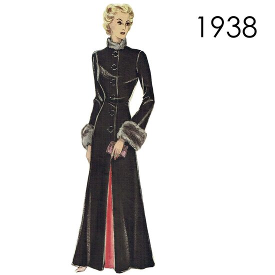 1938 Evening Coat. Bust 90 cm (35.4")