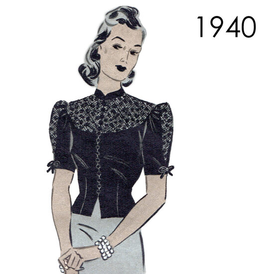 1940 Blouse. Bust 92 cm (36")