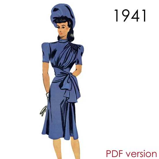 1941 Dress. Bust 96 cm (37.8"). PDF