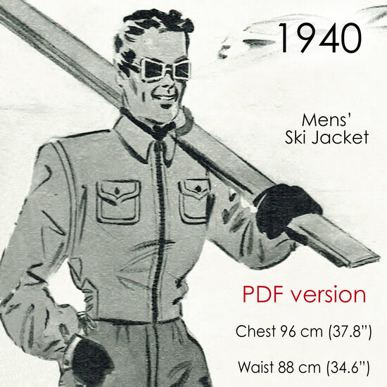 1940 Men's Ski jacket. Chest 96 cm (37.8"). PDF