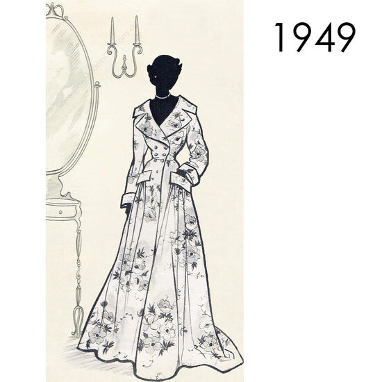 1949 Housecoat. Busts 92 to 100 cm (36" to 39.4")
