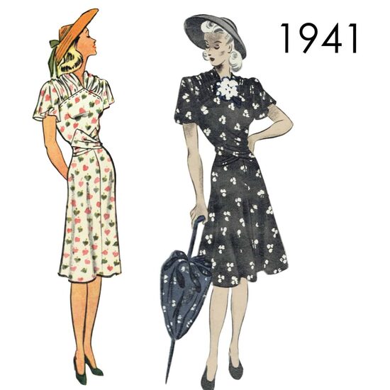 1941 Dress. Bust 88 cm or 96 cm (34.6" or 38")