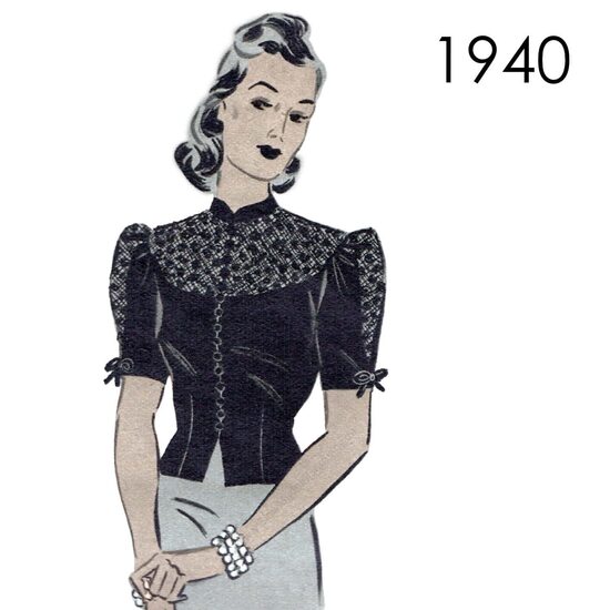 1940 Blouse. Bust 92 cm (36")