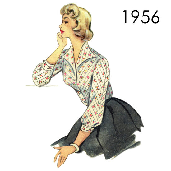 1956 Blouse. Bust 100 cm (39.4")