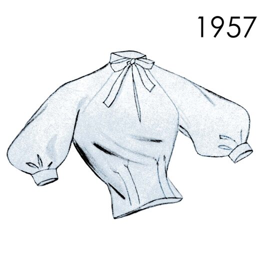 1957 Blouse. Bust 92 cm (36")