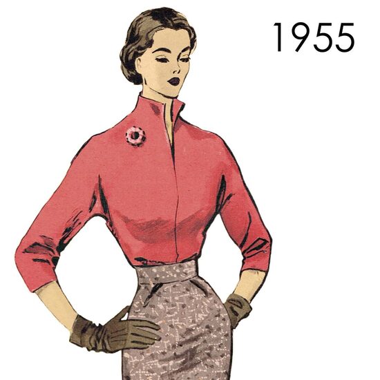 1955 Blouse. Bust 96 cm (37.8")