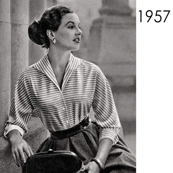 1957 Blouse. Bust 108 cm (42.5")