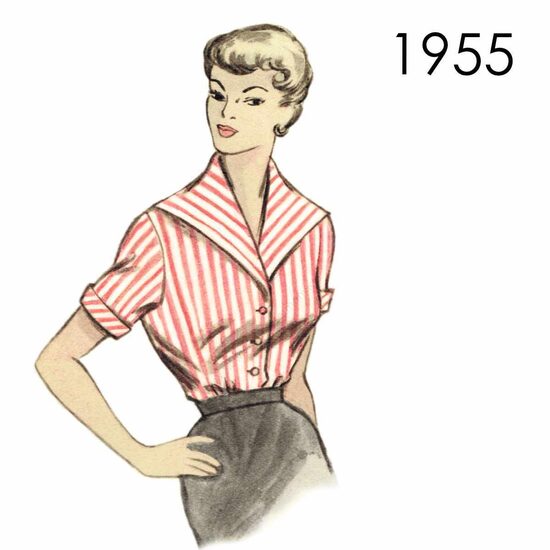 1955 Blouse. Bust 92 cm (36")