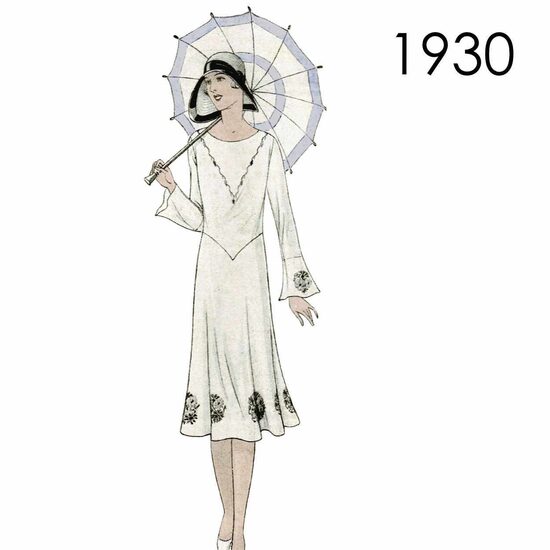 1930 Dress.  Bust 96 cm (37.8")