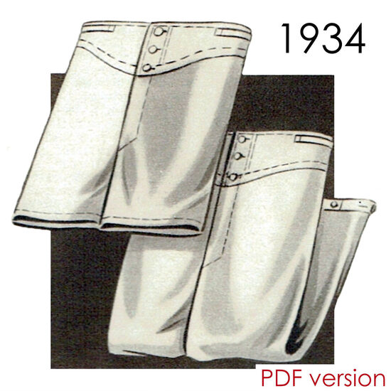 1930s Men's Underwear. PDF pattern.