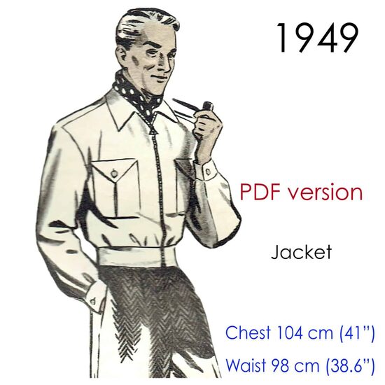 1949 Men's Jacket. Chest 104 cm (41"). PDF
