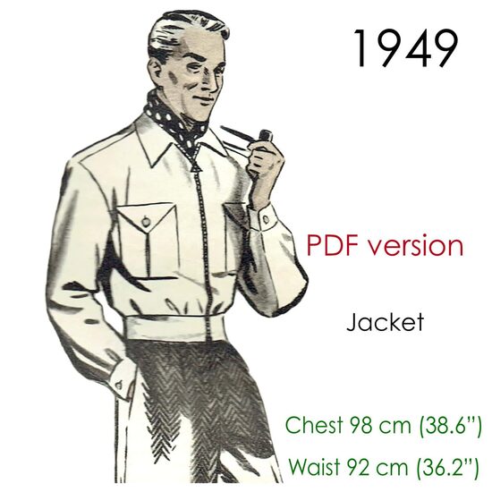 1949 Men's Jacket. Chest 98 cm (38.6"). PDF