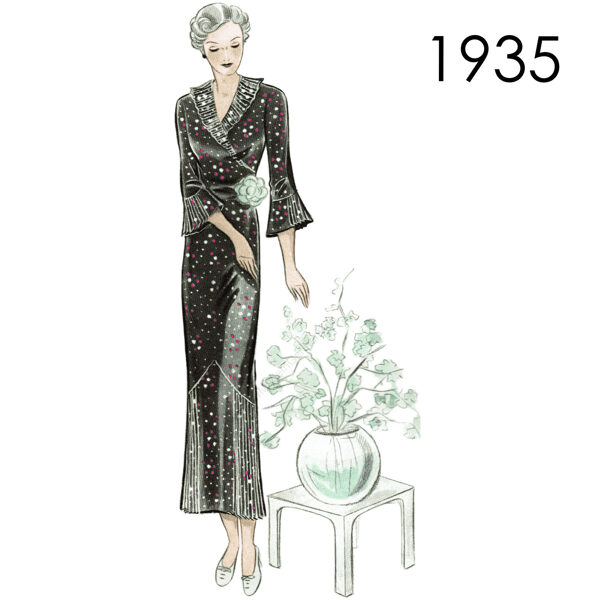 1935 Dress pattern in 120 cm/ 47" Bust