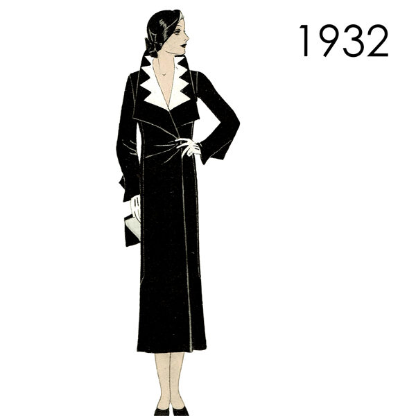 1932 Art Deco Coat pattern 96 cm (37.8") bust
