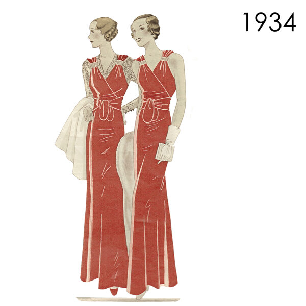 1934 Gown pattern 90 cm or 102 cm (35.4" or 40") bust