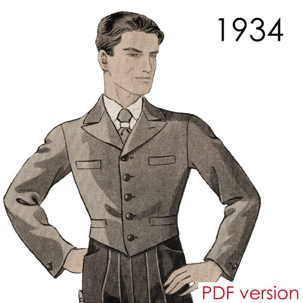 1934 Mens' jacket PDF pattern in 104 cm/ 41" chest
