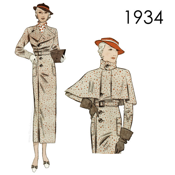 1934 Coat pattern 90 cm or 102 cm (35.4" or 40") bust