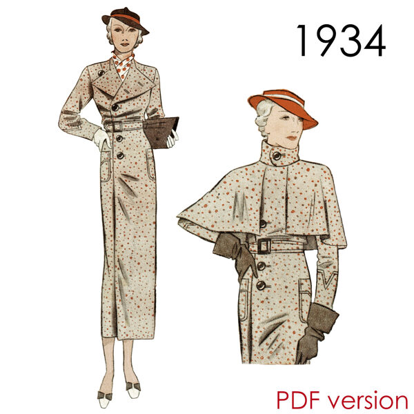 1934 Coat 90 cm (35.4") bust. PDF pattern.