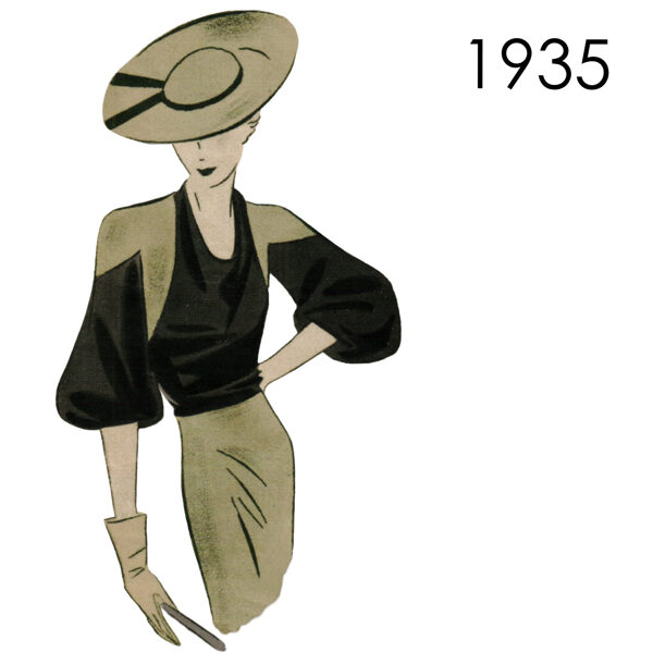 1935 Blouse & Vest pattern 96 cm (37.8") bust