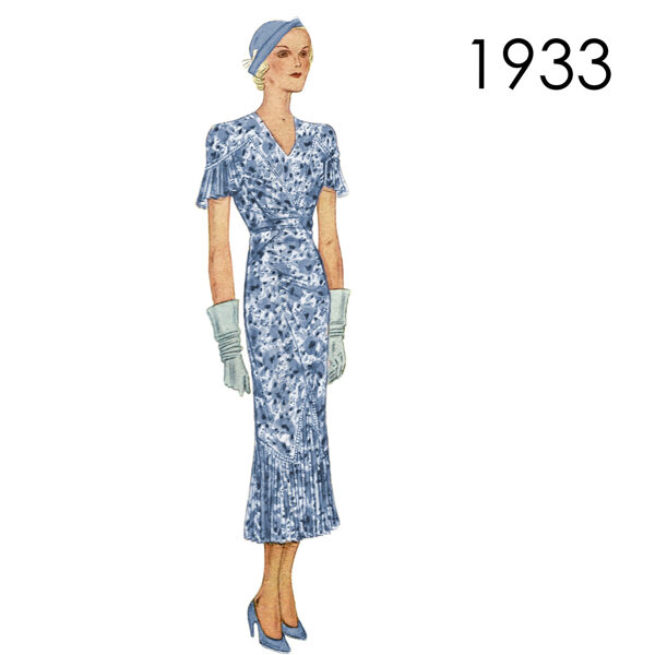 1933 Dress pattern in 102 cm/ 39.4" bust