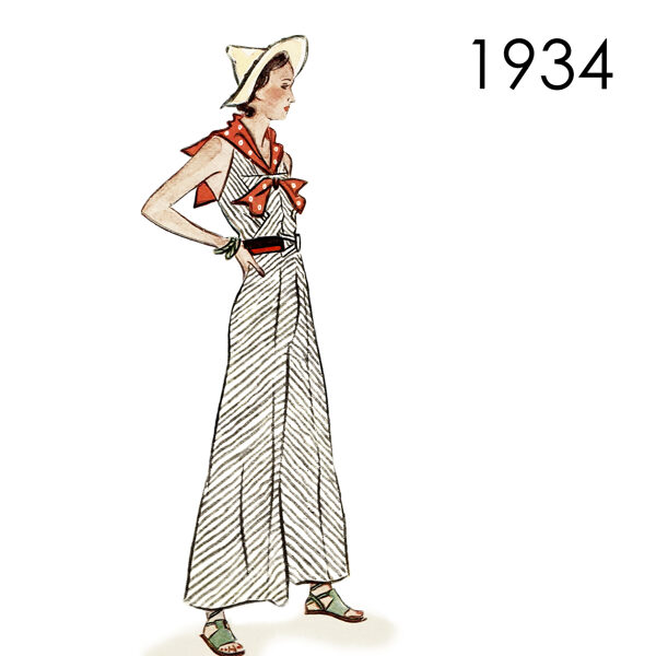 1934 Beach pyjama in 88 cm/ 34.6" bust