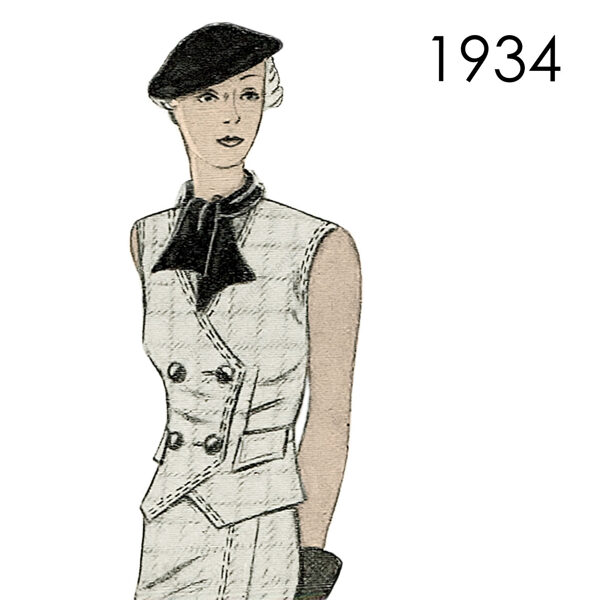 1934 Waistcoat pattern 114 cm (45") bust