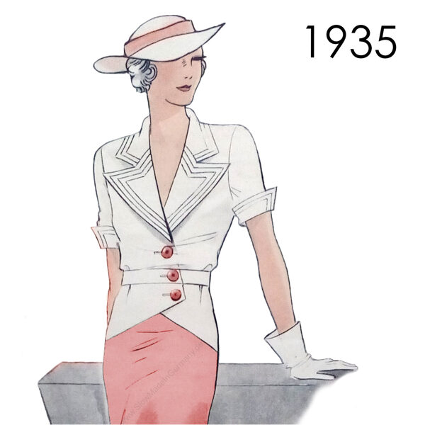 1935 Blouse pattern 96 cm or 108 cm (37.8" or 42.5") bust