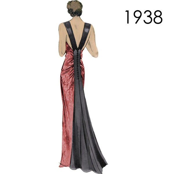 1938 Gown pattern in 90 cm/ 35.4" bust
