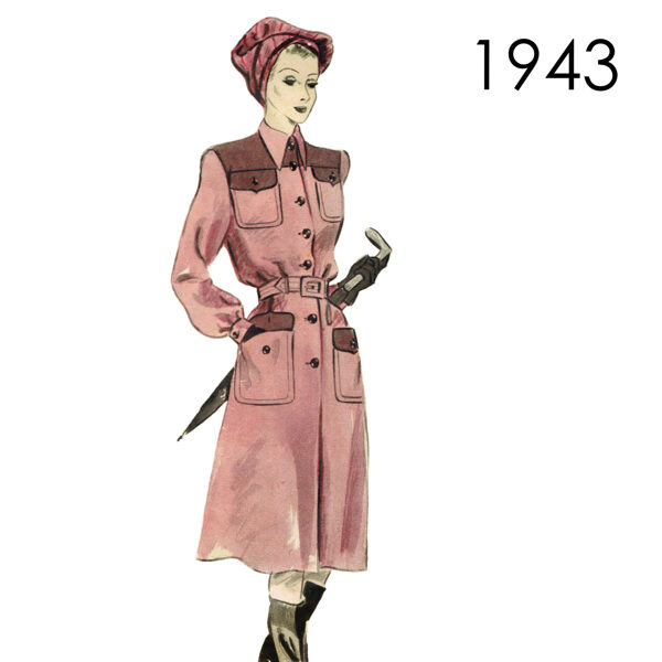 1943 Coat pattern 108 cm (42.5") bust
