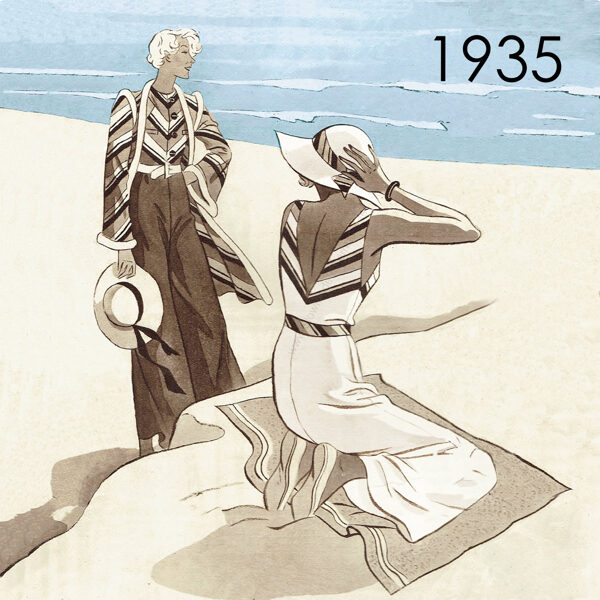 1935 Beach Pyjama pattern 104 cm (41") bust