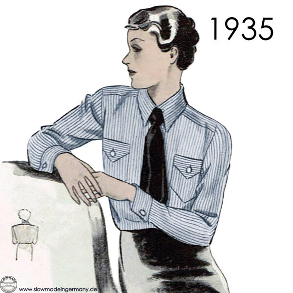 1935 Blouse pattern 102 cm (40") Bust