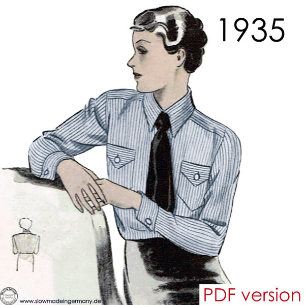 1935 Blouse PDF pattern 102 cm (40") Bust