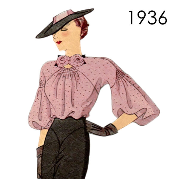 1936 Blouse pattern 92 cm (36") bust