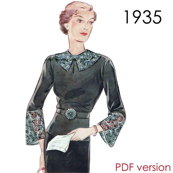 1935 Blouse PDF pattern 102 cm (40") Bust