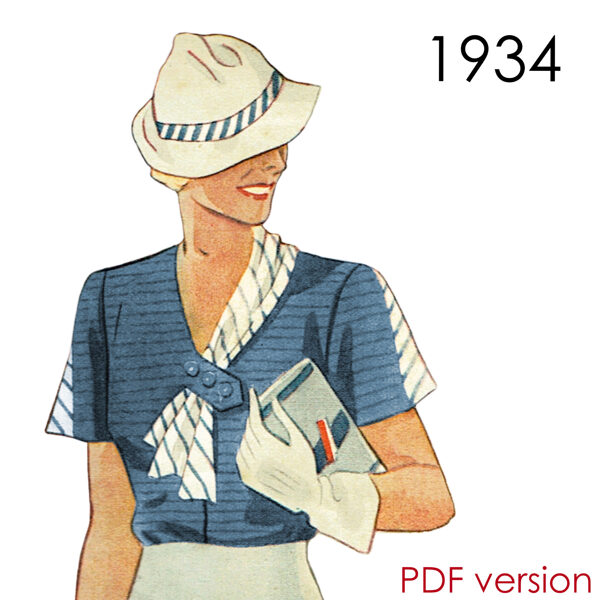 1934 Blouse 96 cm (37.8") bust. PDF pattern.