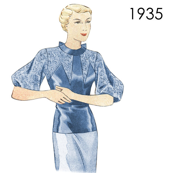 1935 Satin blouse pattern 96 cm (37.8") bust