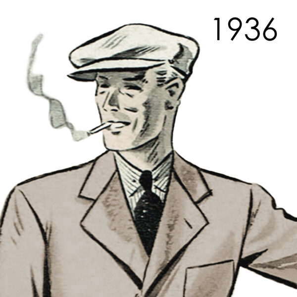 1930s Men's Cap pattern head sizes 57 to 59 cm (22.2"-23")