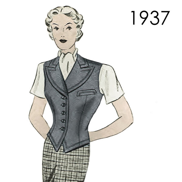 1937 Waistcoat pattern 108 cm (42.5") bust