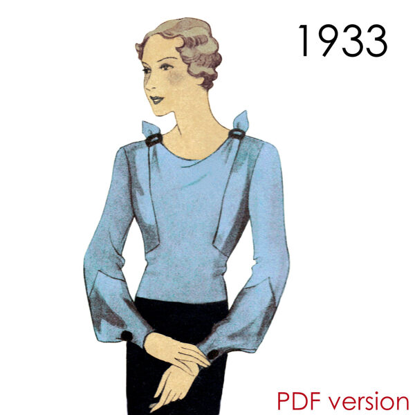 1933 Blouse PDF pattern 108 cm (42.5") bust