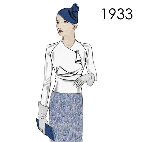 1933 Blouse pattern 102 cm (40") Bust