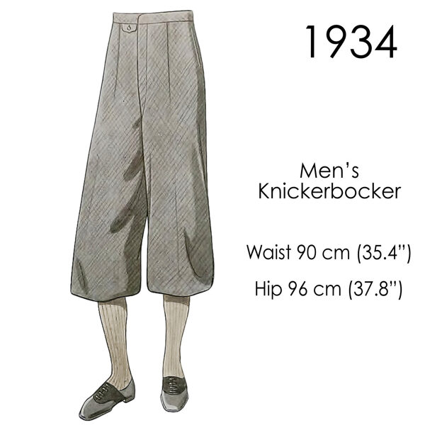 1934 Mens' knickerbocker pattern 90 cm (35.4") waist