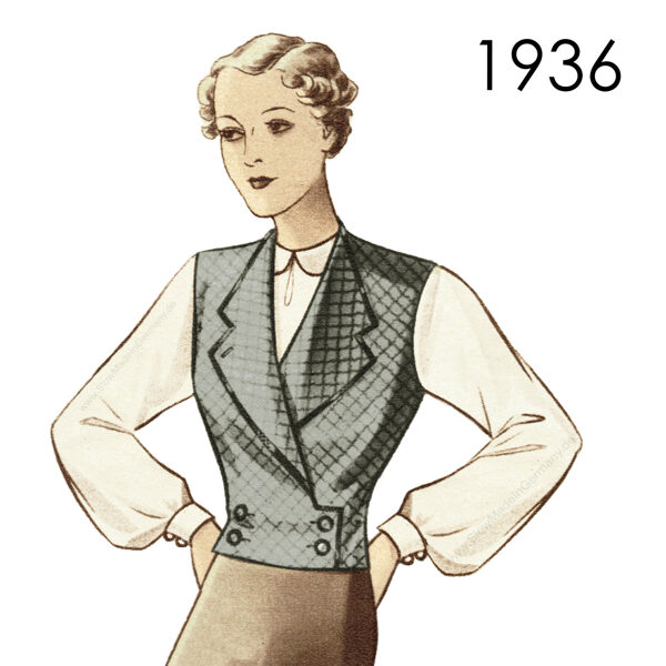 1936 Waistcoat.   Bust 92 cm (36").