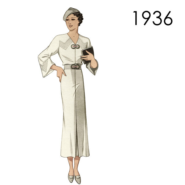 1936 Dress pattern 96 cm (37.8") bust