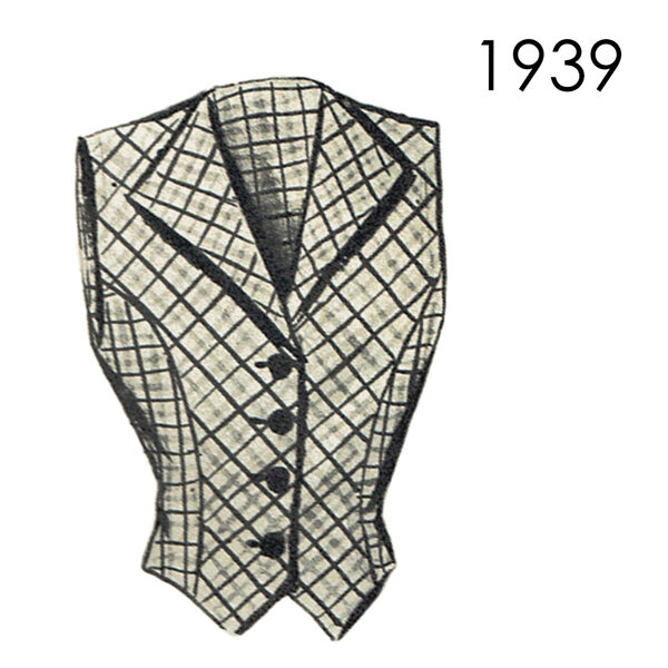 1939 Waistcoat pattern 102 cm (40") bust