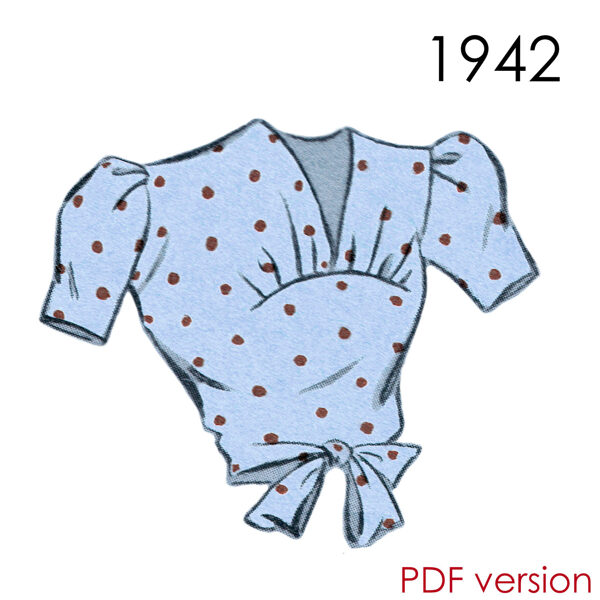 1942 Blouse PDF pattern 108 cm (42.5") bust