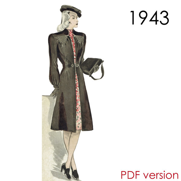 1943 Coat pattern 90 cm (35.4") bust