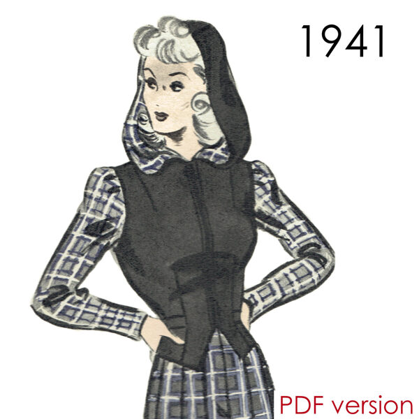 1941 Waistcoat PDF pattern 96 cm (37.8") bust